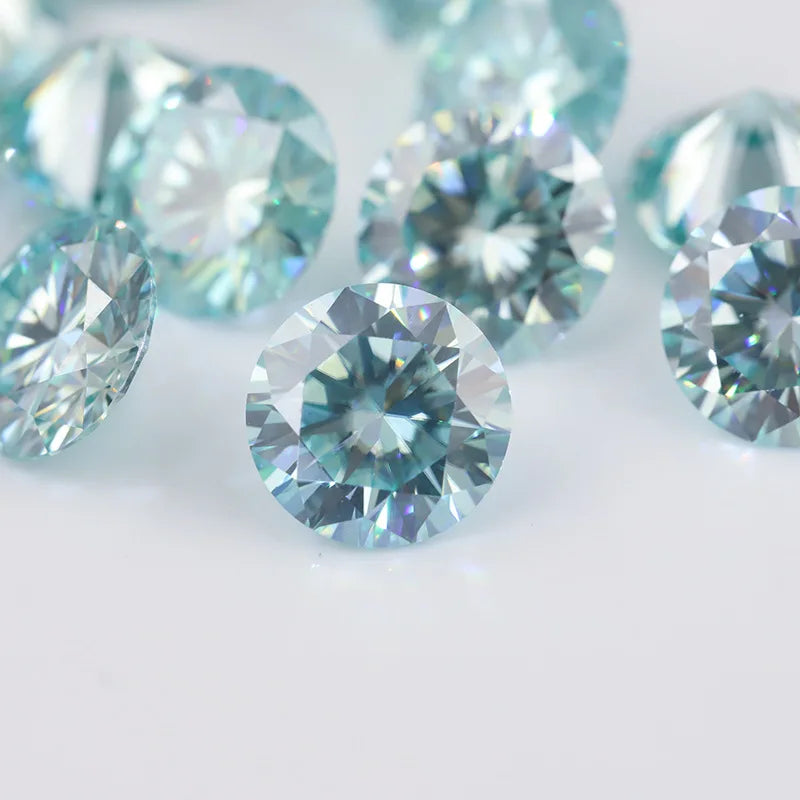 Blue Colored Moissanite Loose Stones VVS1 Certified Moissanite With Cert Report