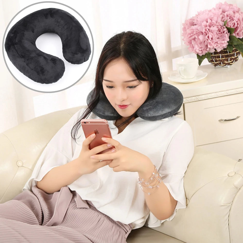 Comfortable U-Shaped Travel Pillow for Air & Car Journeys