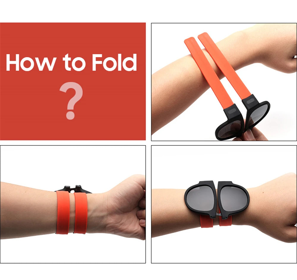 Polarized Folding Sunglasses Foldable Wristband 2024 Trend