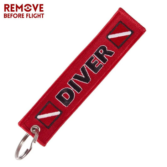 3PCs Keychain DIVER Key Ring Motorcycle Red Key Chain