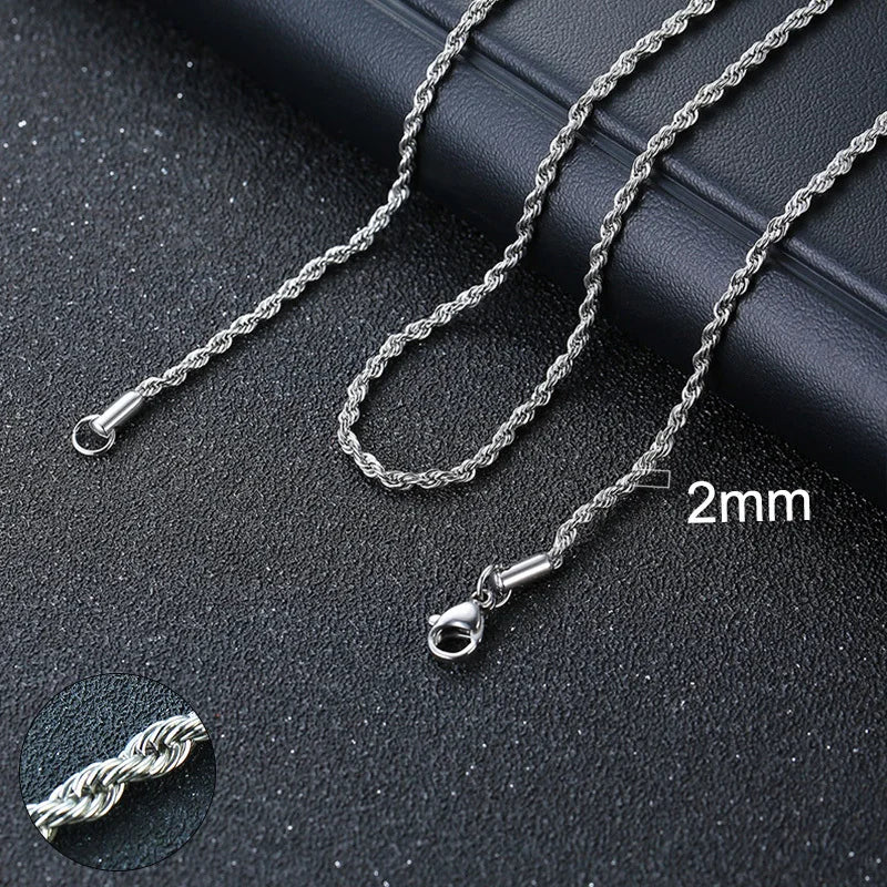Cuban Chain Necklace Unisex Stainless Steel Solid Metal Jewellry GIFT