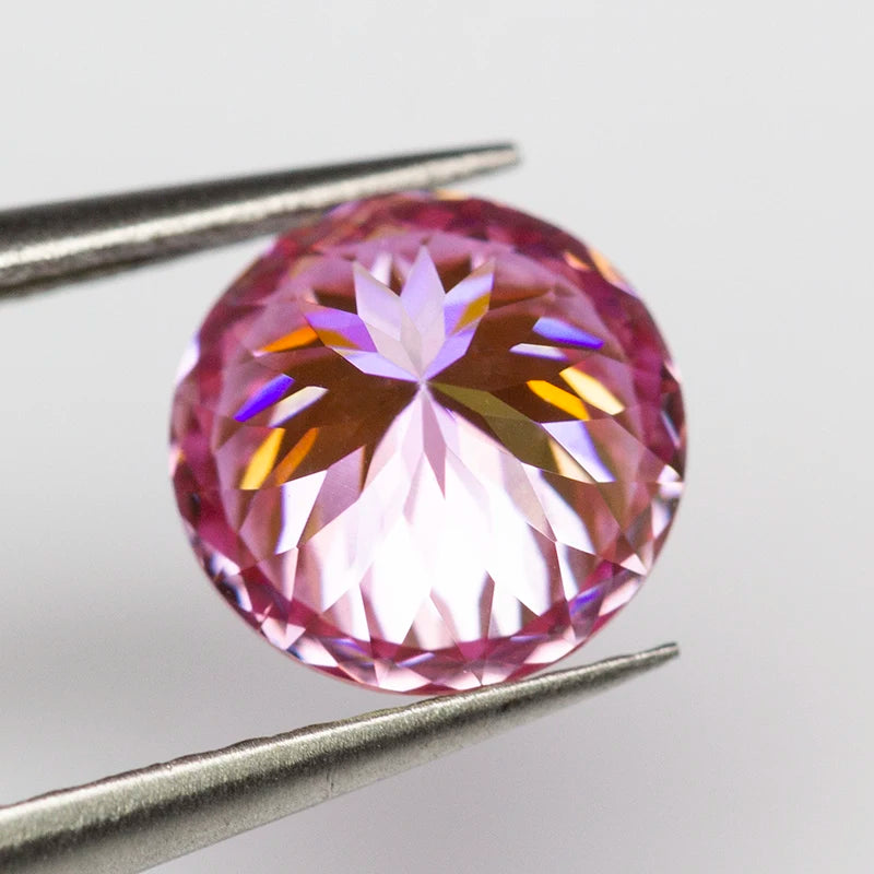 Sakura Pink Moissanite Stone 100 Faces Cut 6.5mm 1.0ct Certified Moissanita Loose Diamonds with GRA Certificate