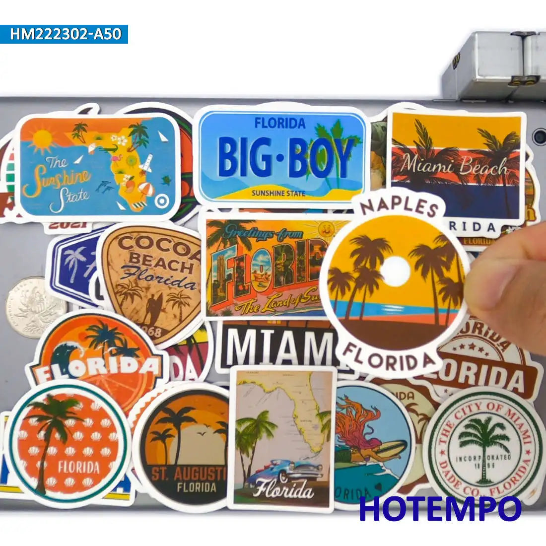50Pcs Miami Florida USA Stickers