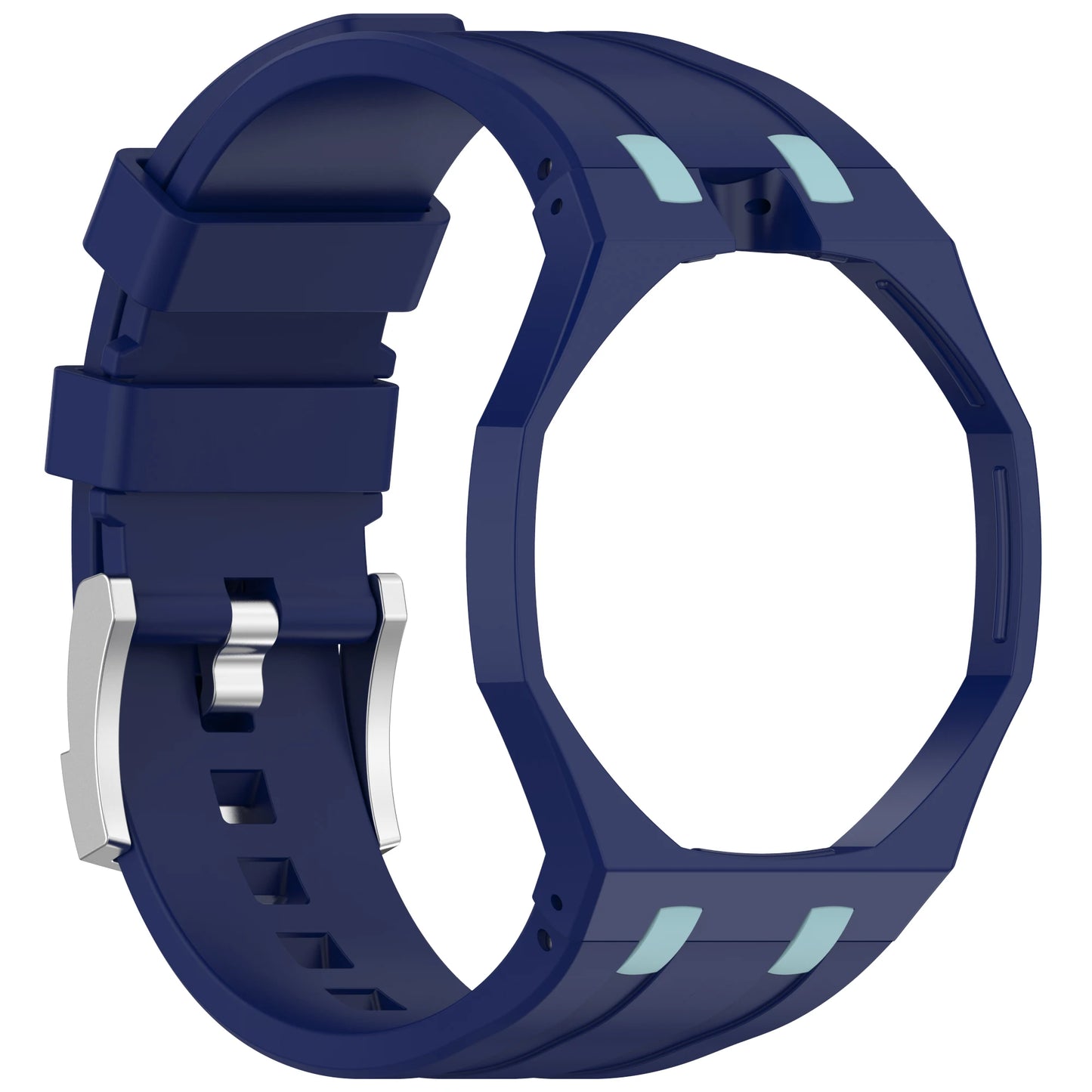 Royal Pop Style Mod Kit Swatch AP Watch Case Frame Integrated Silicone Band Blue Orange
