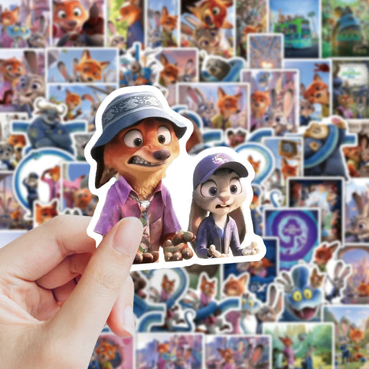 50/100/200pcs Disney Anime Zootopia 2 Cartoon Stickers Funny Decals DIY Notebook Bike Suitcase Cute Graffiti Sticker Classic Toy
