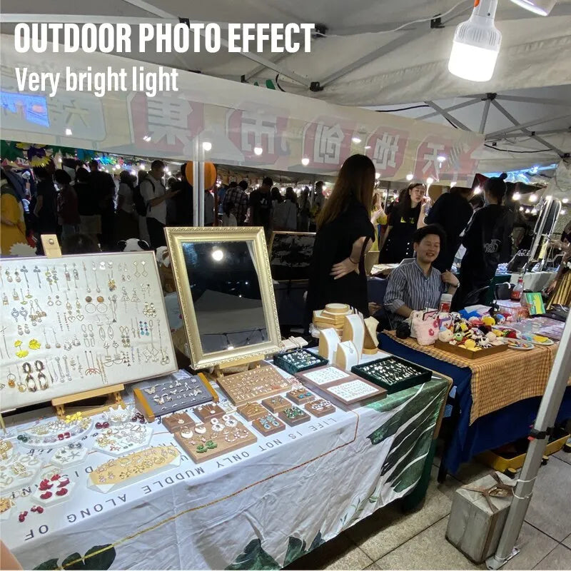 USB Rechargeable LED Lamp Bulbs Hook Up Portable Lantern