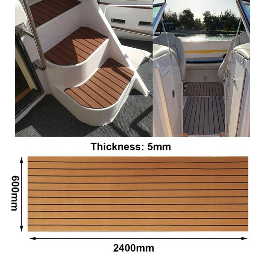 EVA Foam Teak Decking Mat - Self-Adhesive, 60x240 cm