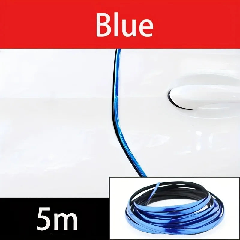Car Door Edge Guards, 16ft Clear Chrome Universal U Shape Rubber Sealed Door Edge Protection Fit for Most Car