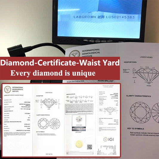 IGI Certificate 0.5ct Round Lab Diamond 5mm HPHT 3EX D/F Color VVS1 Clarity Diamond