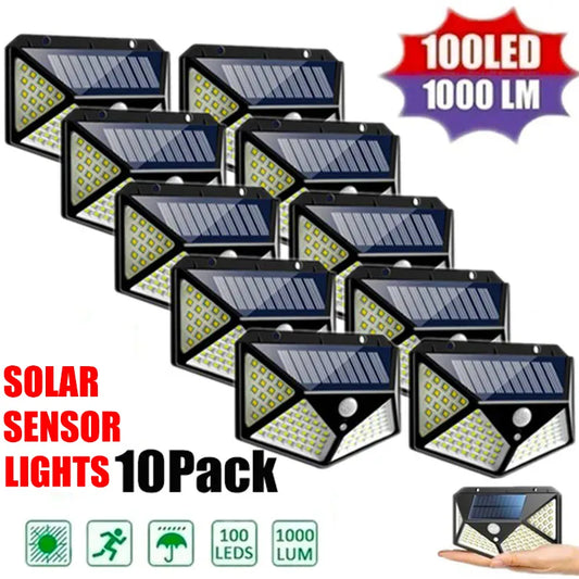 4PCS LED Solar Wall Lamp Motion Sensor Outdoor Garden