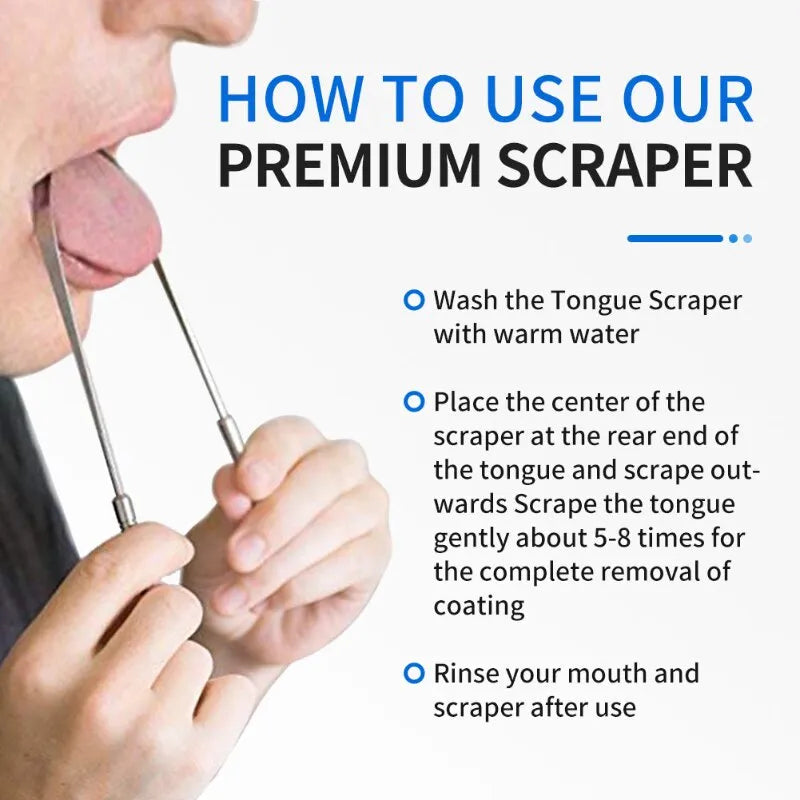U-Shaped Steel Tongue Scraper for Ultimate Freshness