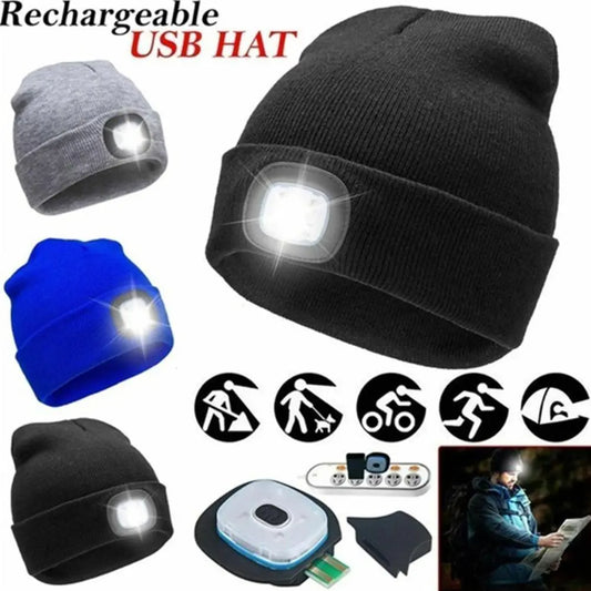 LED Beanie Cap Unisex USB Rechargeable
