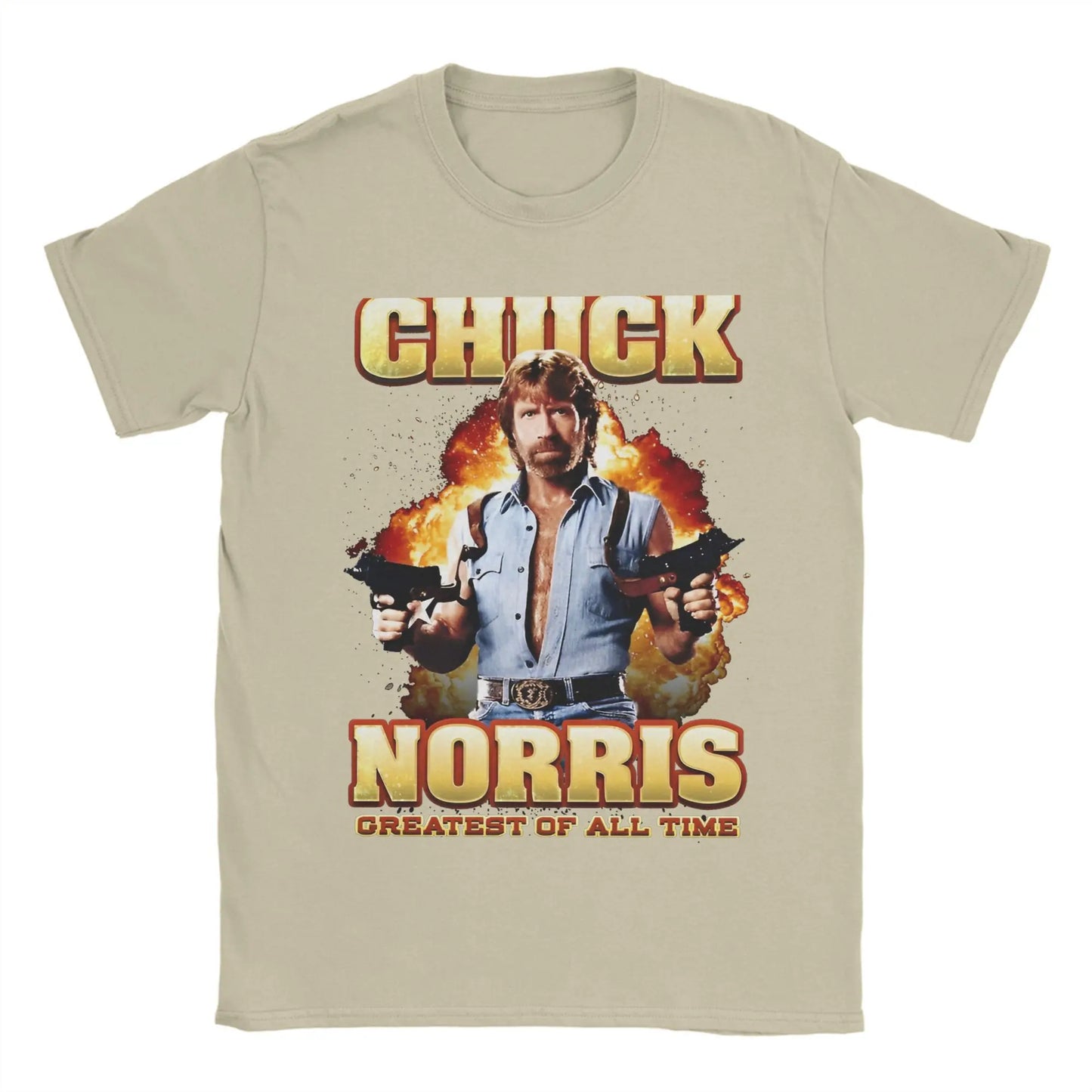 Men Women Printed Chuck Norris Greatest of all Time T Shirt Tee Pure Cotton T-shirts Clothes