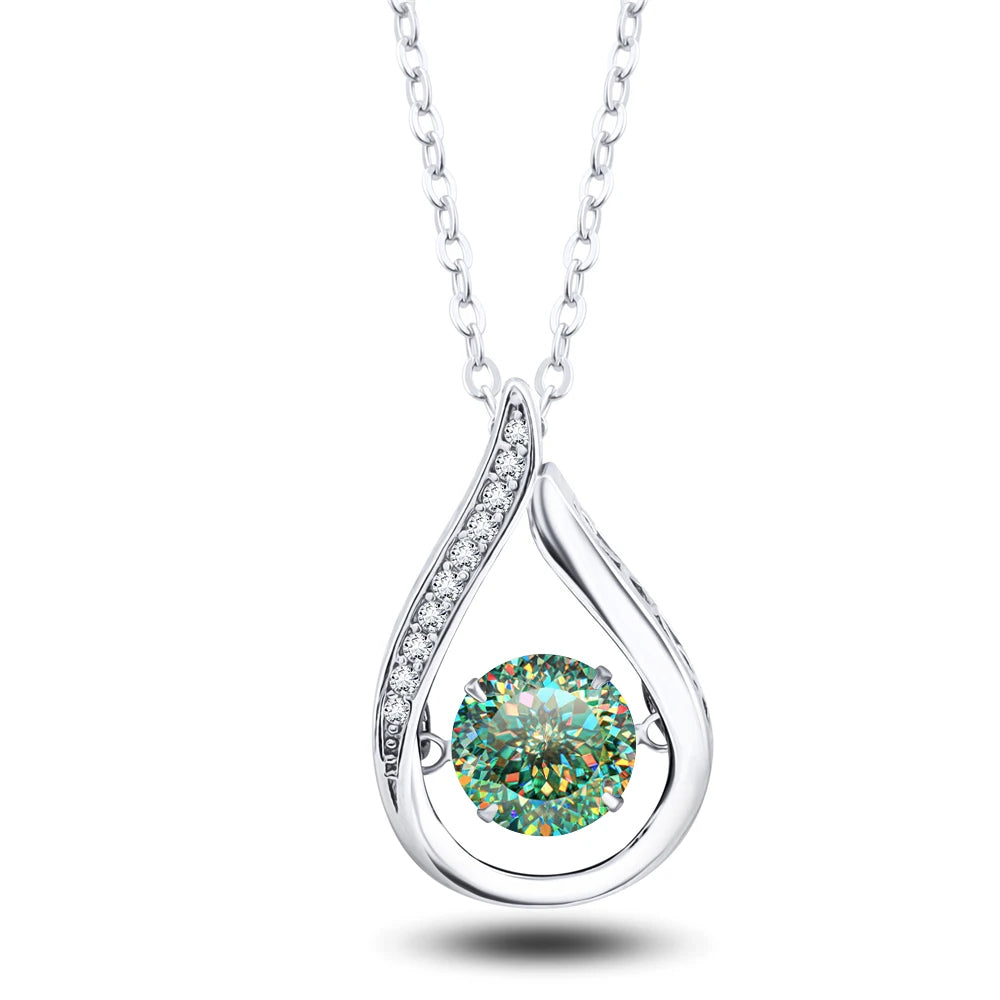 Sterling Silver Moissanite Jewelry Set Pendant Necklace Ring Gift
