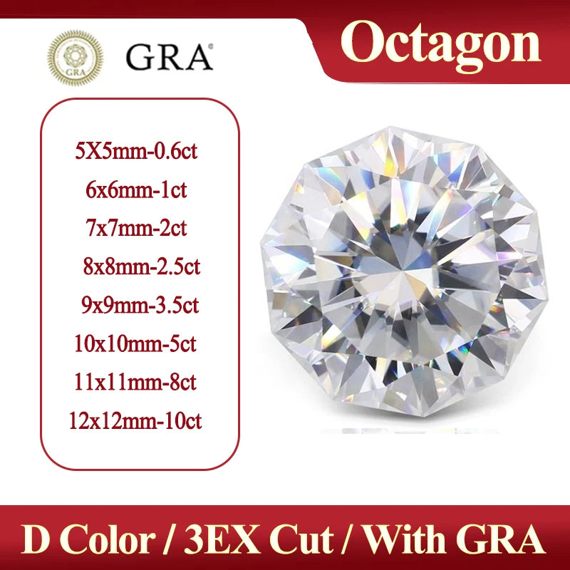 Special Cut Star / Octagon / Hexagon / Four Leaf / Asoka D Certified GRA Moissanite Loose Stones Moissanite Diamond For Jewelry