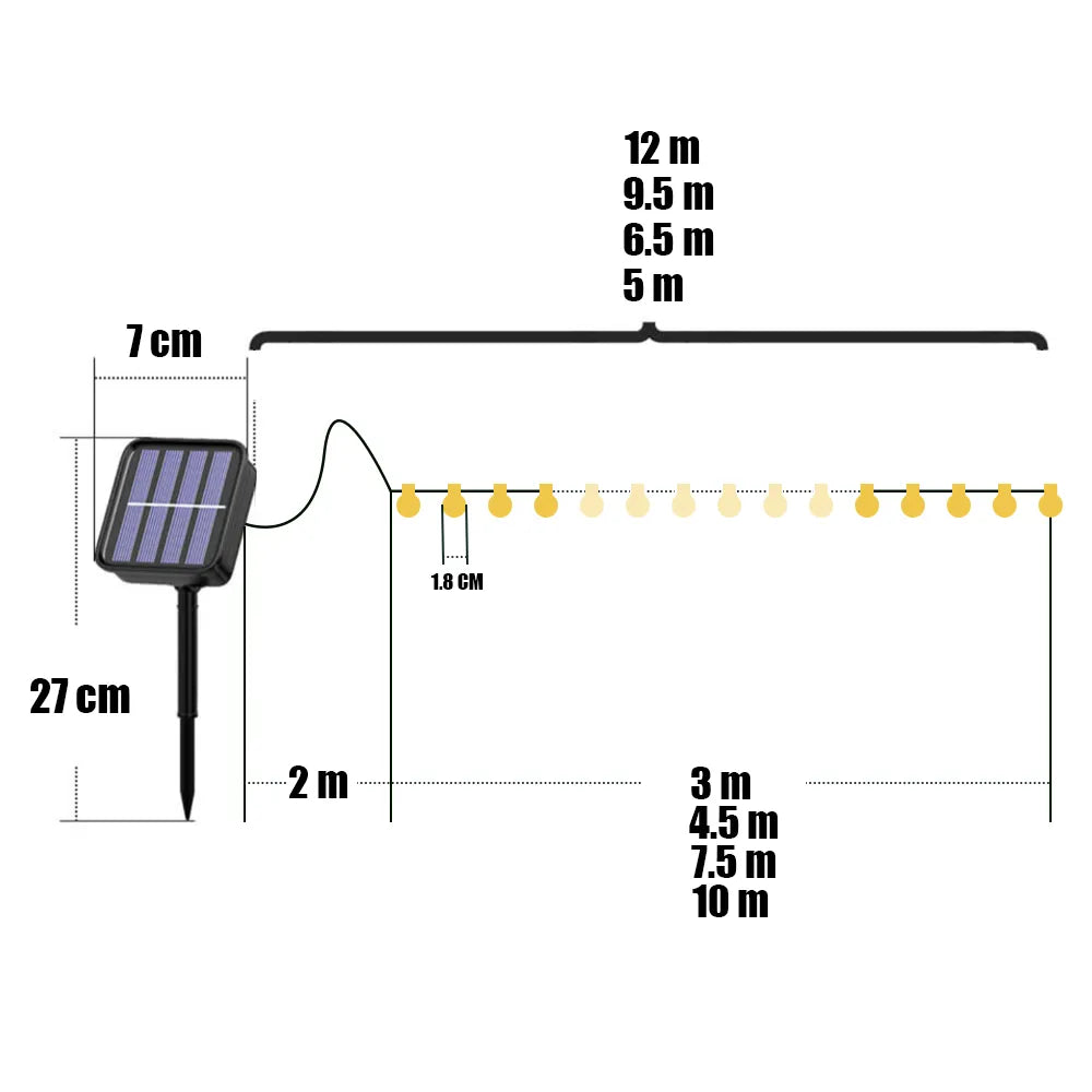 LED Solar Light Outdoor String Fairy Lamps Christmas Decor 🎄