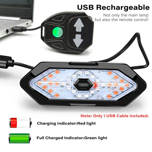 Bicycle Scooters Turn Signal Light USB Rechargeable