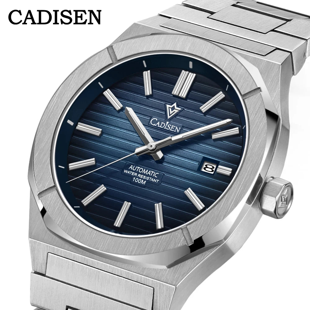 CADISEN Blue Diver Man Watch Sapphire 8215 Automatic Mechanical Watches 10Bar
