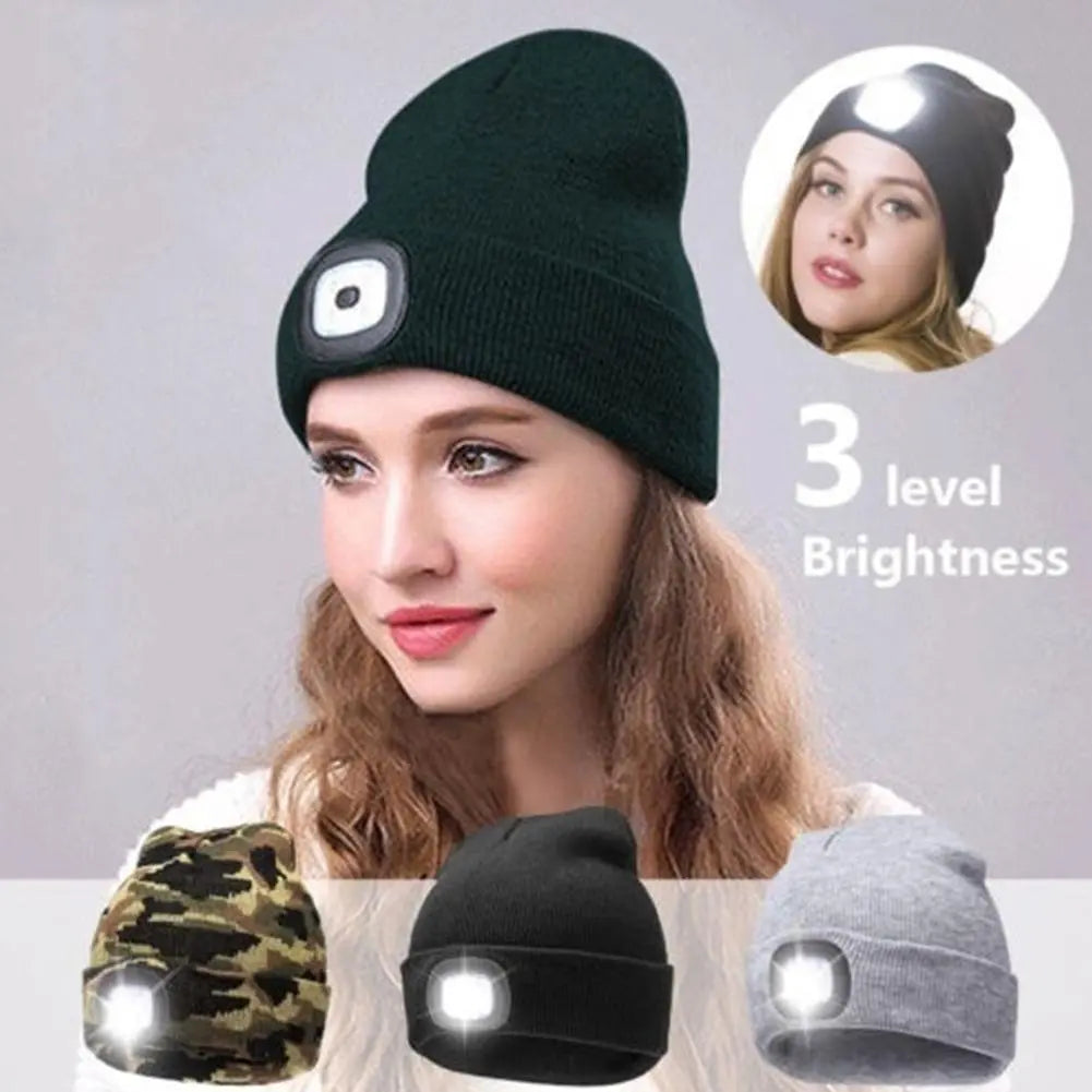 LED Beanie Cap Unisex USB Rechargeable