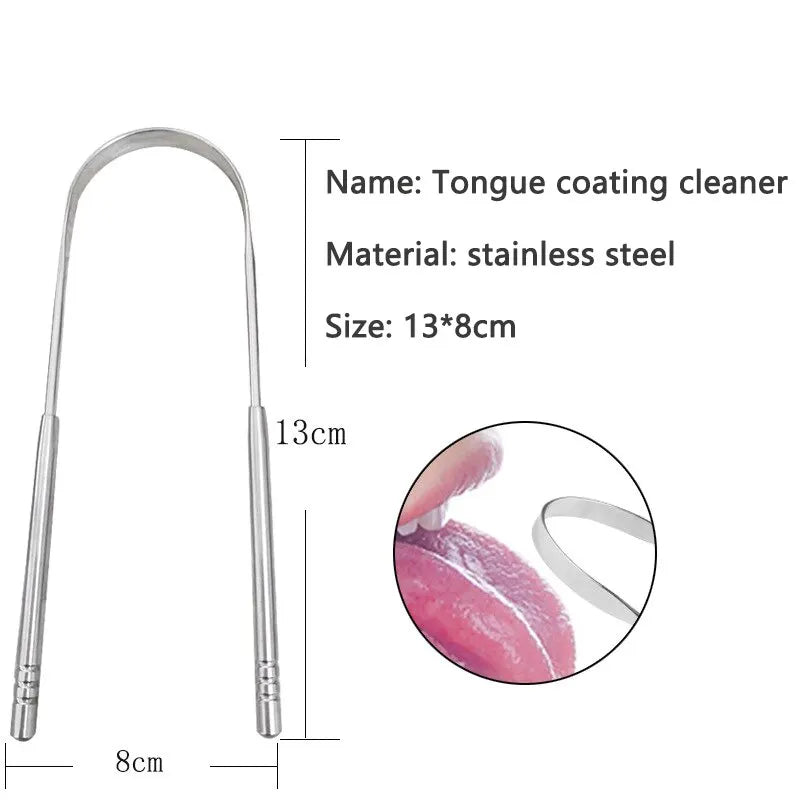 U-Shaped Steel Tongue Scraper for Ultimate Freshness