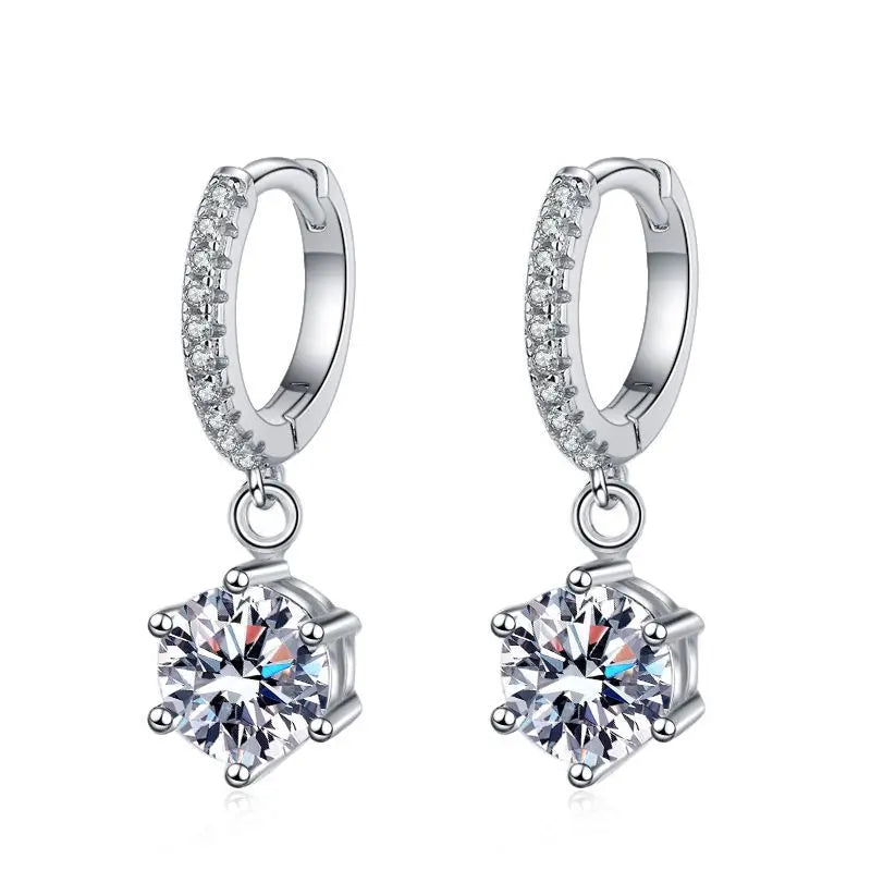 Sterling Silver Moissanite Jewelry Set Pendant Necklace Ring Gift