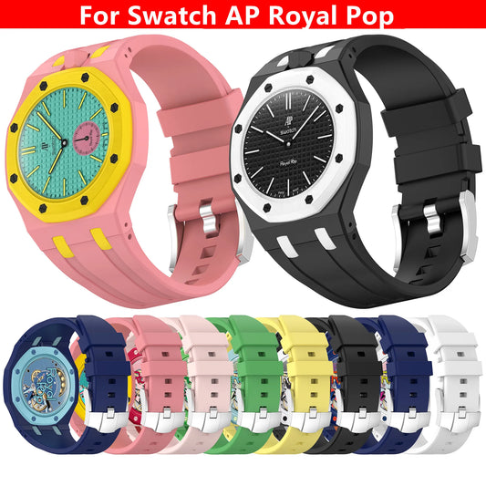 Swatch AP Mod Case with Integrated Silicone Strap Royal Oak Style Watch Upgrade NEW 2026