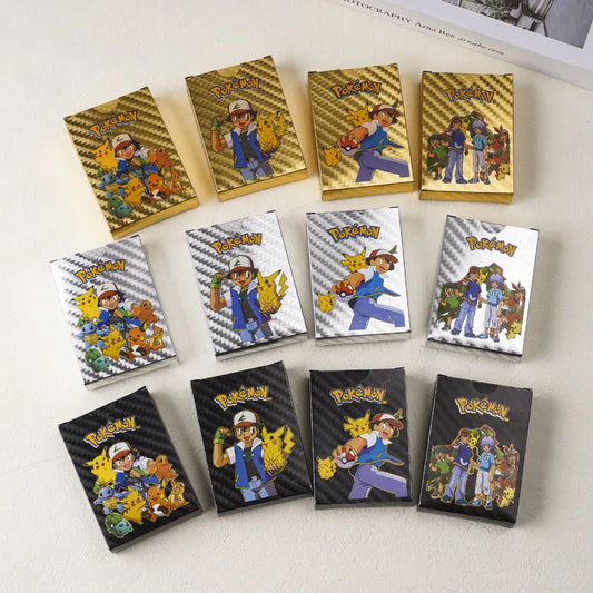 55PCS Pokemon Cards Vmax GX Gold Foil Flash Box English
