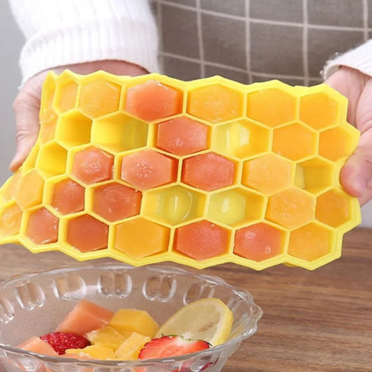 Food Grade Honeycomb Silicone Ice Tray Easy Release Ice Cube Film Reusable Freezer Mould Household Kitchen Drink Frozen Making
