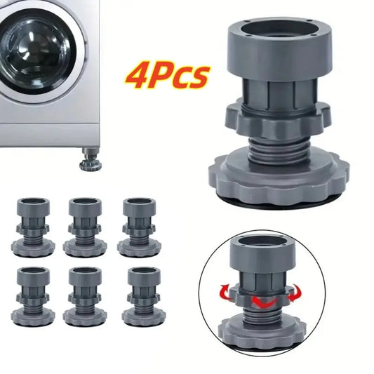 4pc Universal Adjustable Height Washing Machine Foot Pads Silent Skid Raiser Mat Washing Machine Support Dampers Stand Furniture