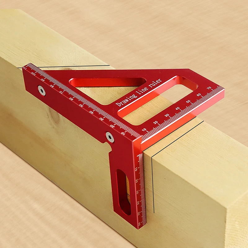 Wood Square Protractor Aluminum Miter Triangle Ruler Measuring Tool