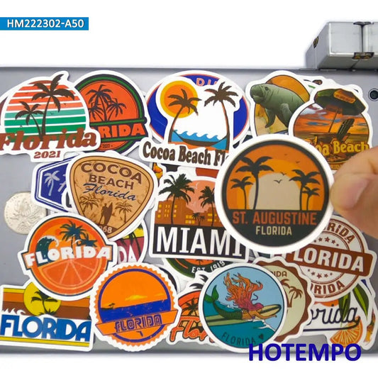 50Pcs Miami Florida USA Stickers