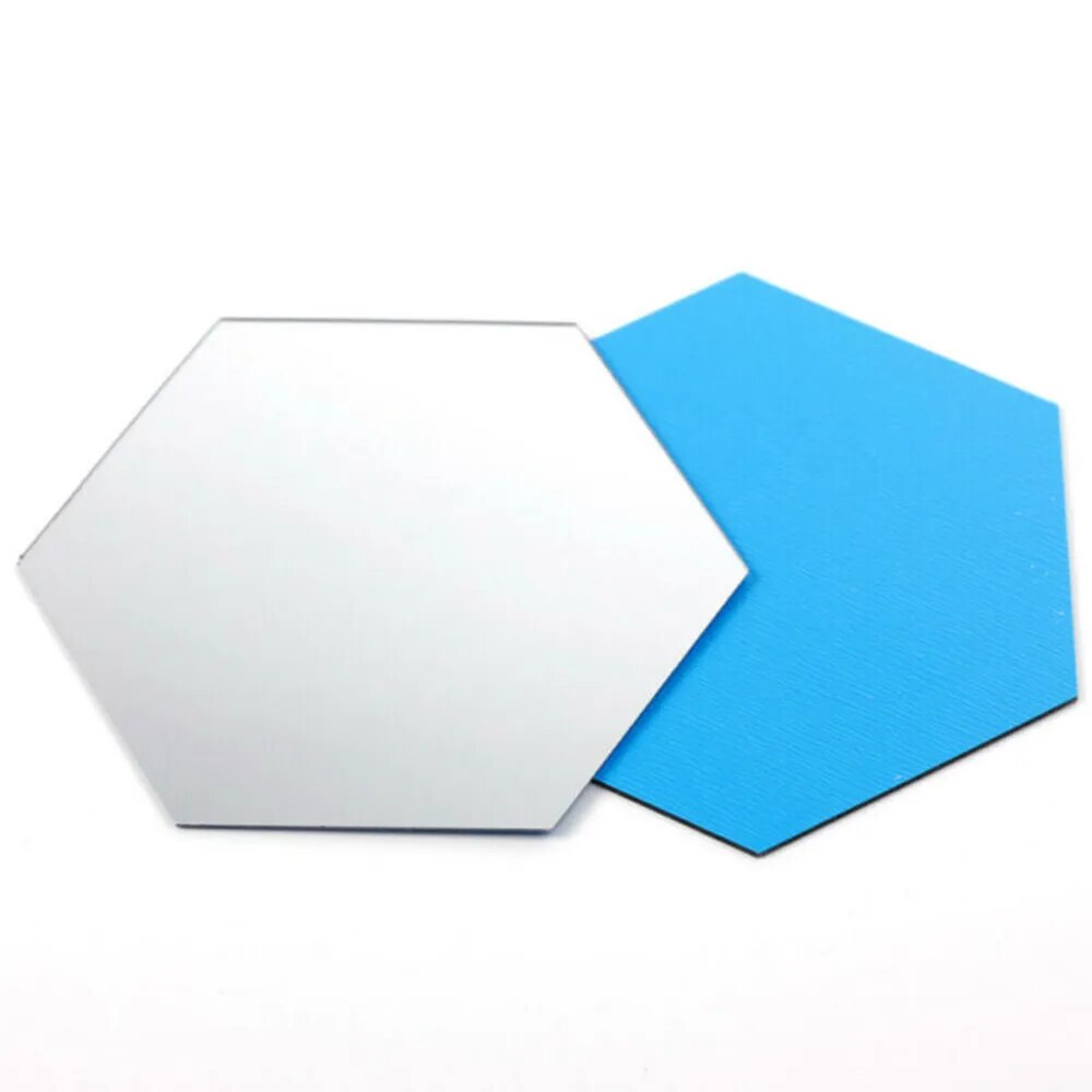 24pcs Mirror Self-Adhesive Hexagonal Removable Wall Stickers