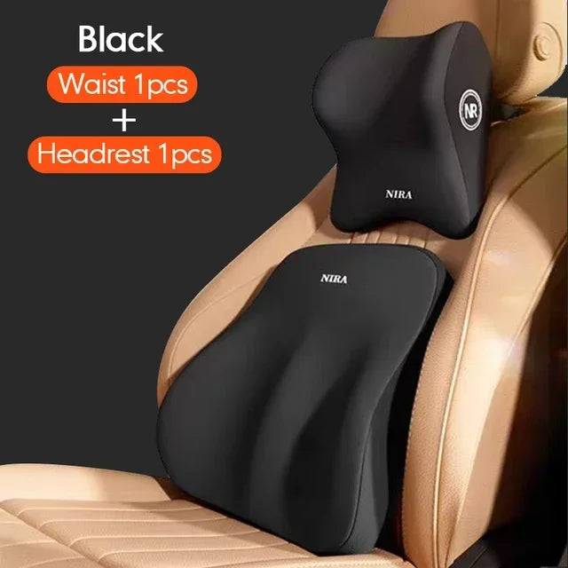 Memory Foam Car Headrest & Lumbar Support Cushion – Universal Neck & Back Comfort Pillow