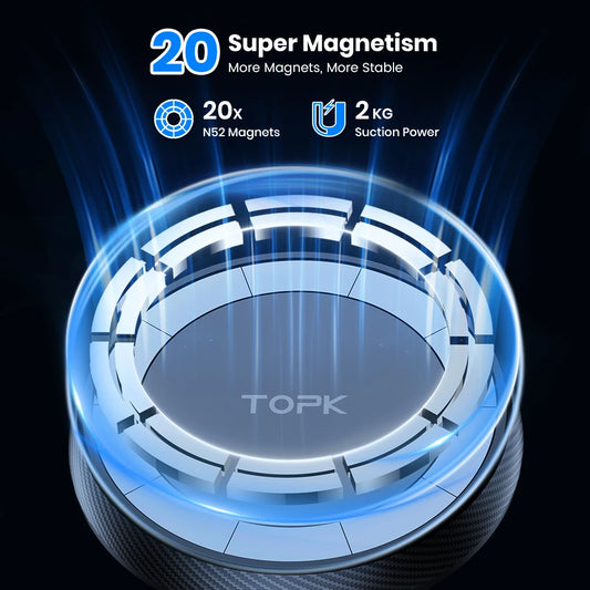 TOPK Mag-Safe Magnetic Car Phone Holder Car Mount for Windshield Adjustable