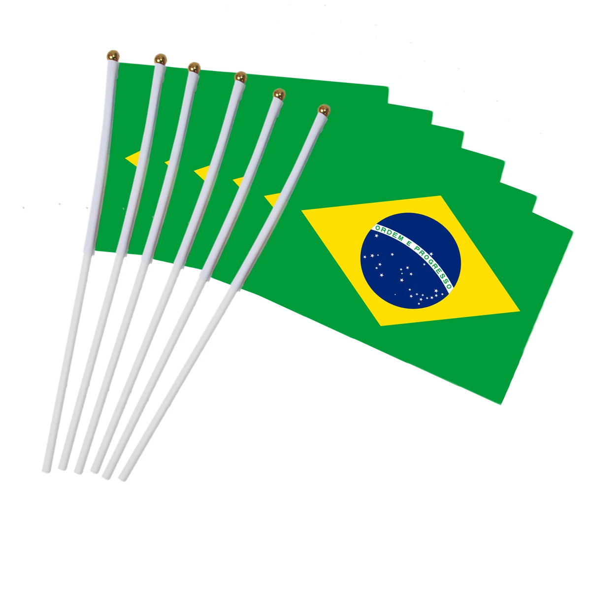 14x21cm 10pcs Brazil national flag hand waving flags parade Sports