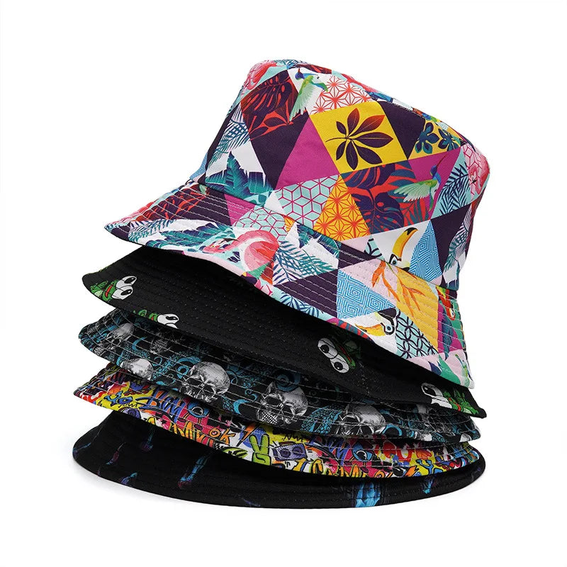 Graffiti Bucket Hat Floral Fisherman Hat