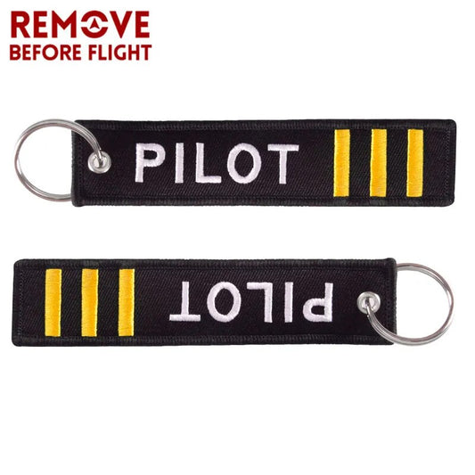 5PCS Embroidery Pilot Key Chain Aviation Gifts