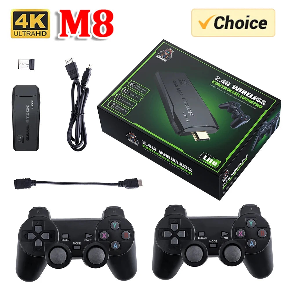 Video Game 4K HD Console 64GB Wireless Controller 1000+ Retro Games