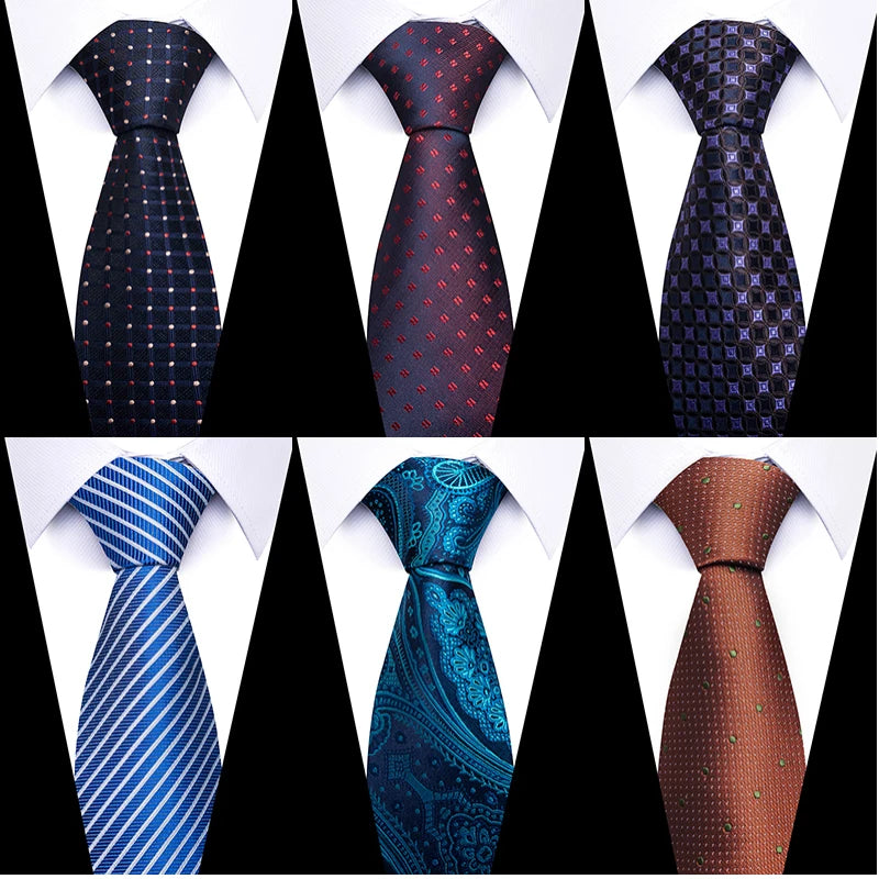 Men 100% Silk Tie 8cm Silk Necktie