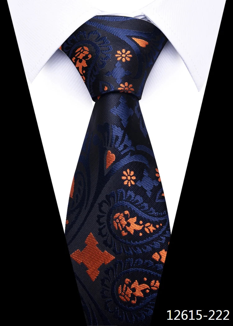Men 100% Silk Tie 8cm Silk Necktie