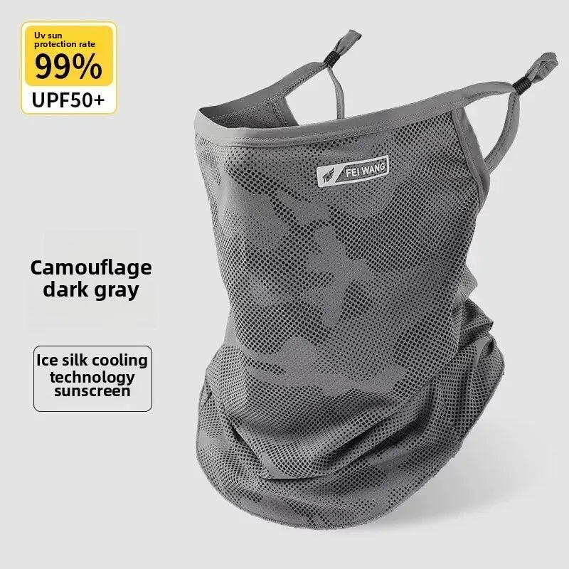 Anti-UV Cycling Mask Sunscreen Face Cover Breathable Ice Silk Face Scarf Men Women Outdoor Sports Fishing Hiking Cooling Mask