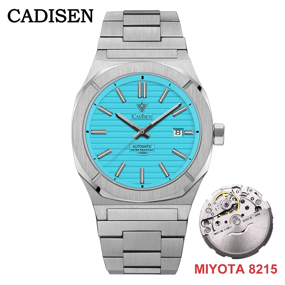 CADISEN Blue Diver Man Watch Sapphire 8215 Automatic Mechanical Watches 10Bar