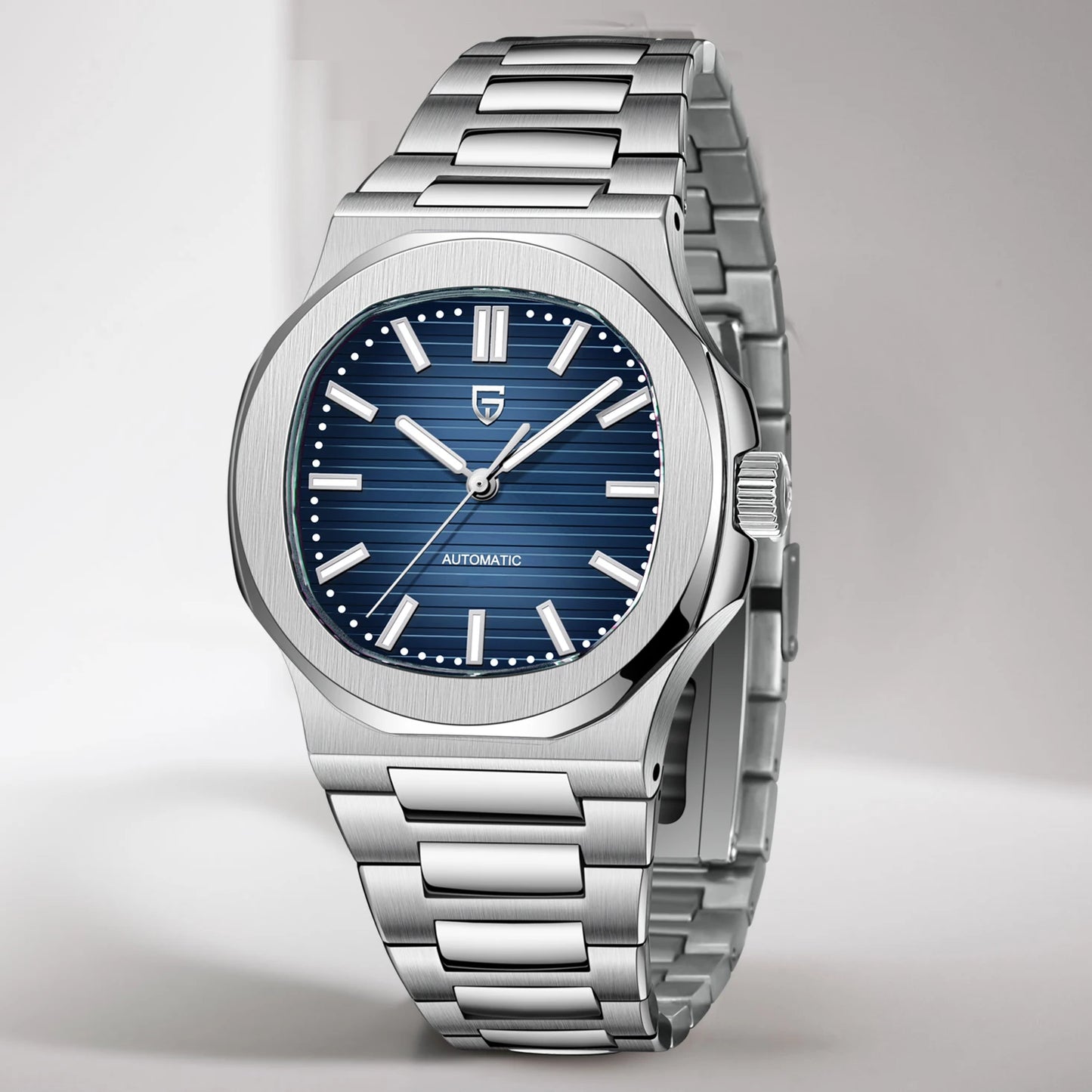 PAGANI Men's Watch Automatic Mechanical 40MM WristWatch Stainless Steel AR Sapphire Glass