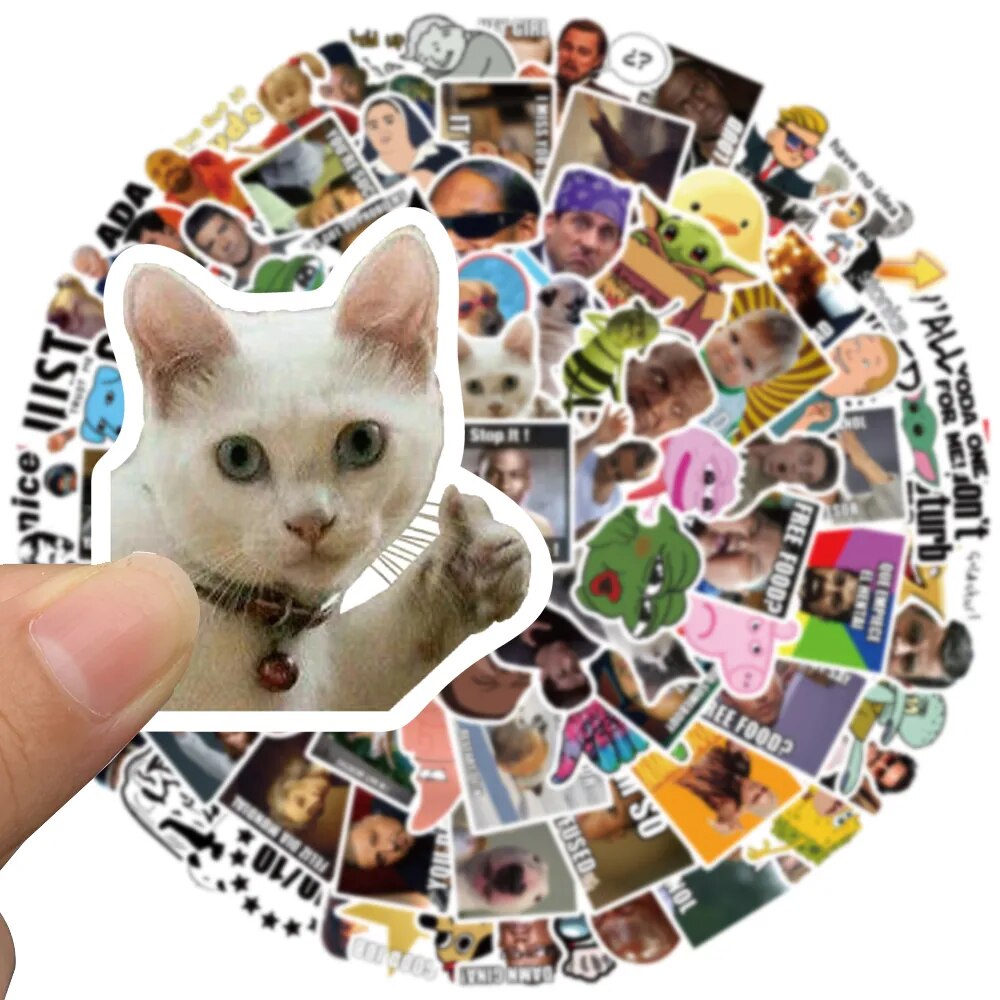 100pcs Funny Meme Stickers For Laptop Guitar