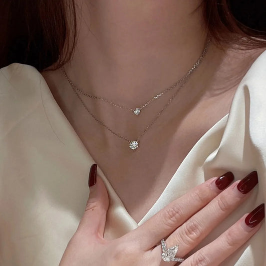 Moissanite Pendant Necklace D VVS1 Diamond Necklace Chain Female Jewelry
