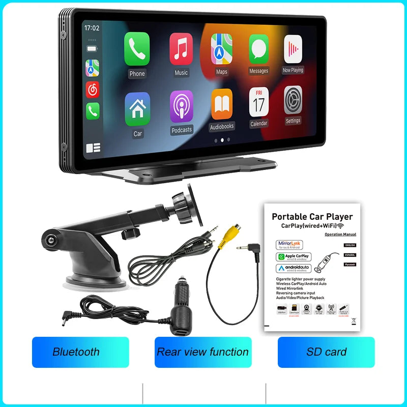10.26 Inch Carplay Screen HD Rear Reversing Camera Car Radio MP5 Multimedia