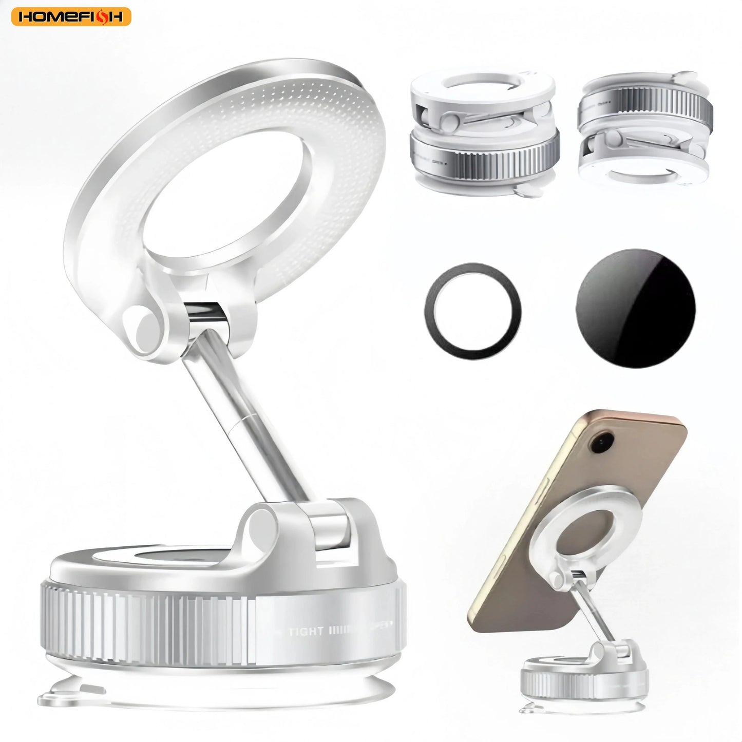 HOMEFISH K007 Magnetic Phone Holder|Three-axis Rotation For Free Adjustment|A Convenient Choice For Multiple Scenarios.