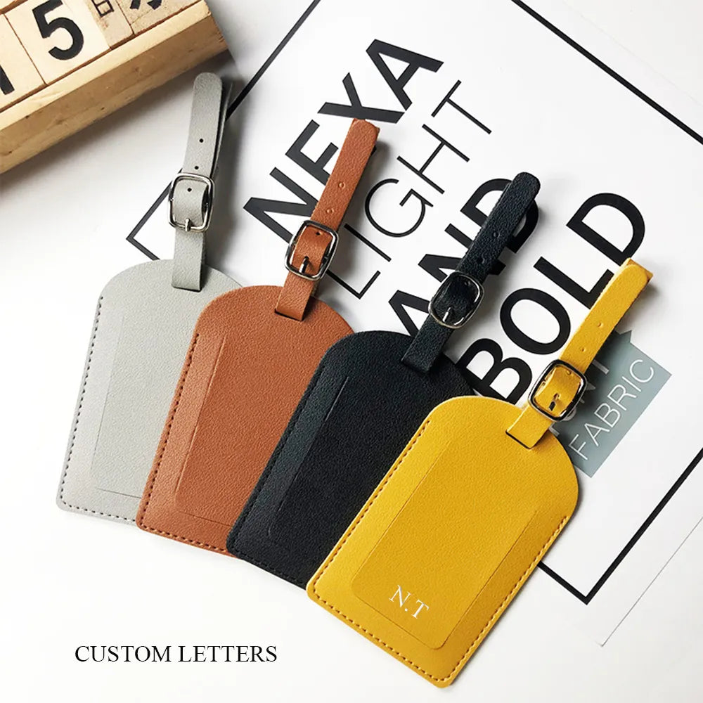 Personalize Luggage Tag Custom Letters Suitcase Name Tag PU