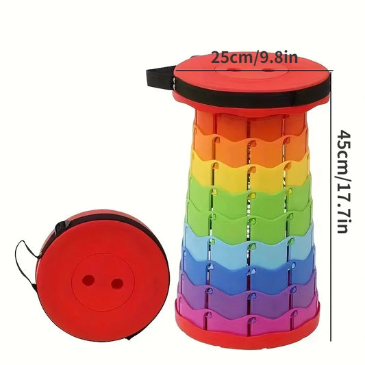 New Portable Telescopic Folding Stool Suitable for Hiking, Camping Outdoor Travel and Fishing -adjustable Height and Lightweight