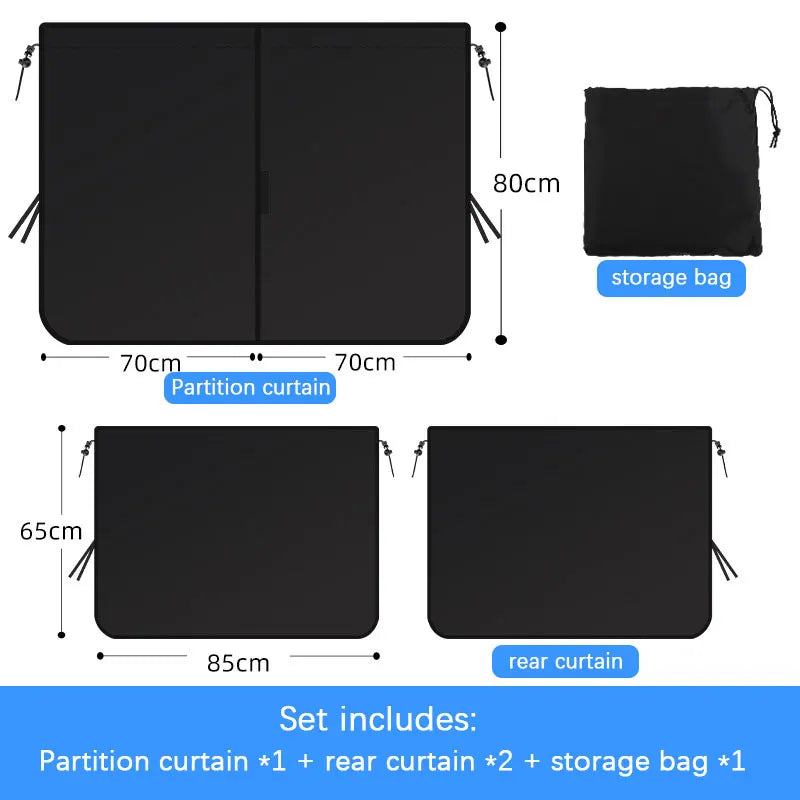 Car Privacy Sunshade Curtain Isolation Window Shade Privacy Travel Nap Night Car Camping Detachable Simple Curtain Polyester